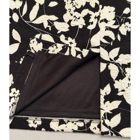MAGGY LONDON Sheath Dress Size 8 Black White Floral Knee Length Sleeveless NWT - Picture 12 of 16